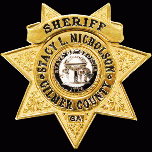 Photo of Gilmer County Sheriff Stacy Nicholson‘S badge
